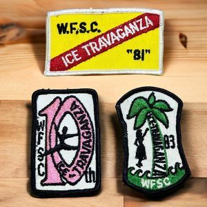 VTG WFSC Ice-Travaganza Patches Lot of 3 World Figure Skating Championship 1980s